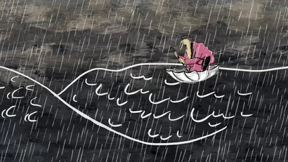 Вышла из дома старушка