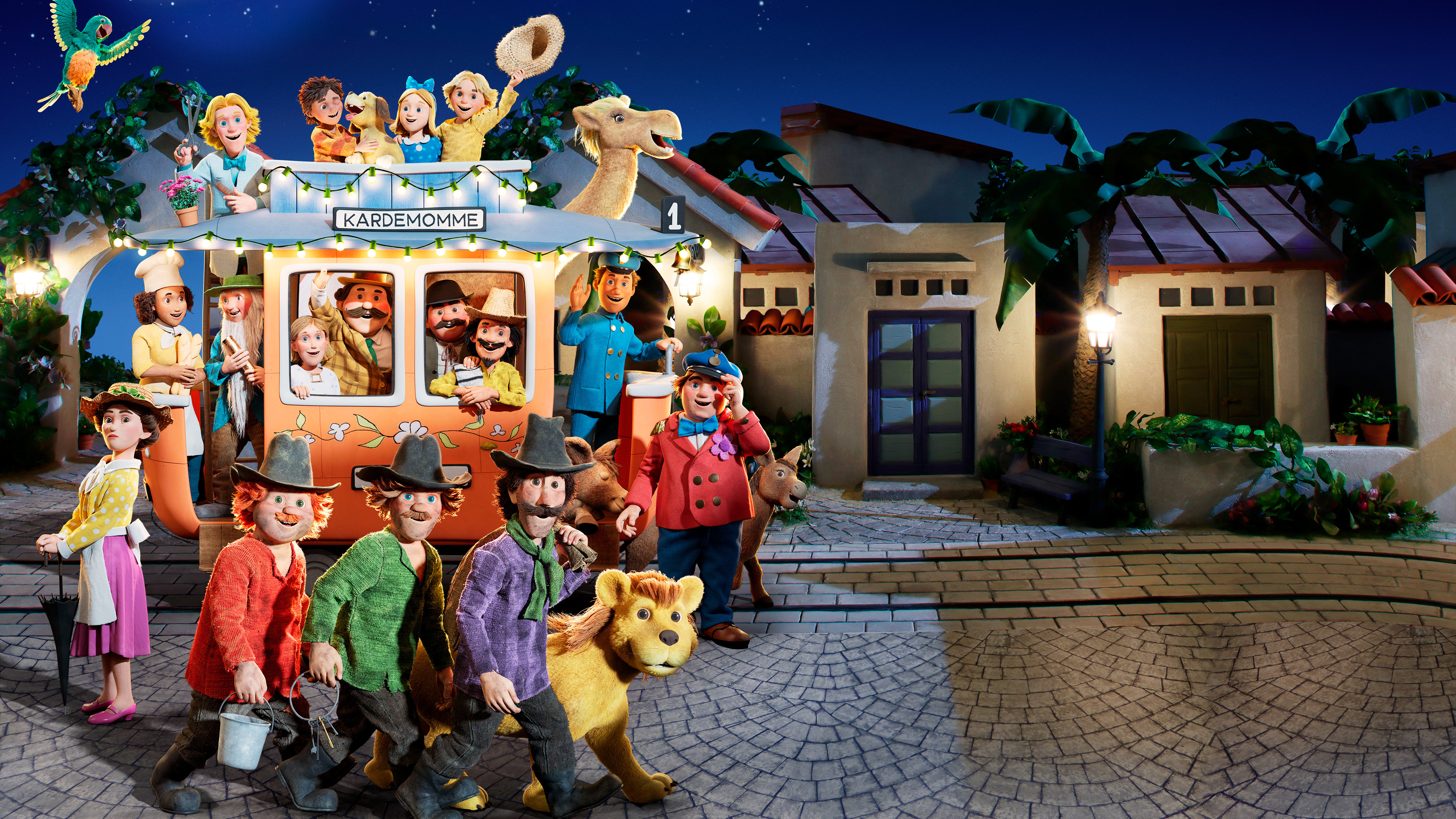 Три разбойника и лев