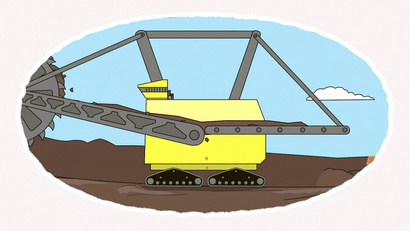 Карьерный самосвал-Роторный экскаватор-Экскаватор с ковшом гусеничный